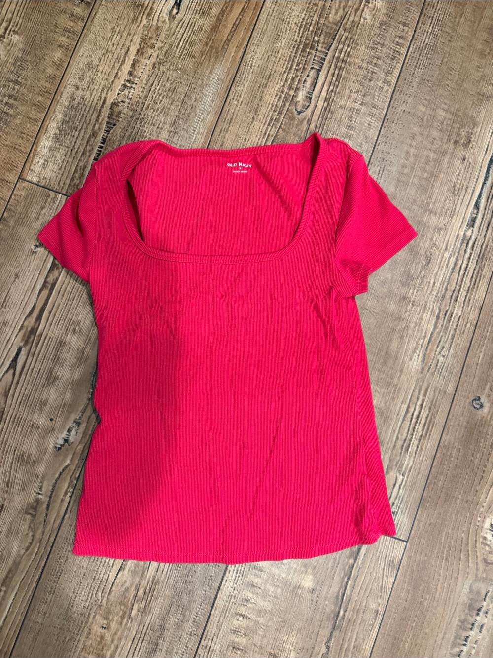 Old Navy Pink Square Neck Short Sleeve Top
